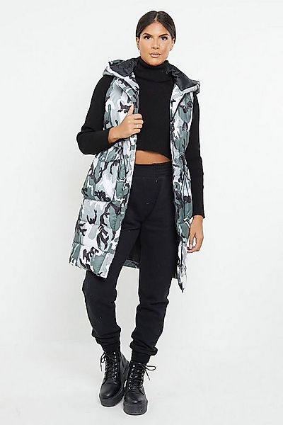 Worldclassca Steppweste Worldclassca STEPPWESTE LANG CAMOUFLAGE KAPUZE ÄRME günstig online kaufen