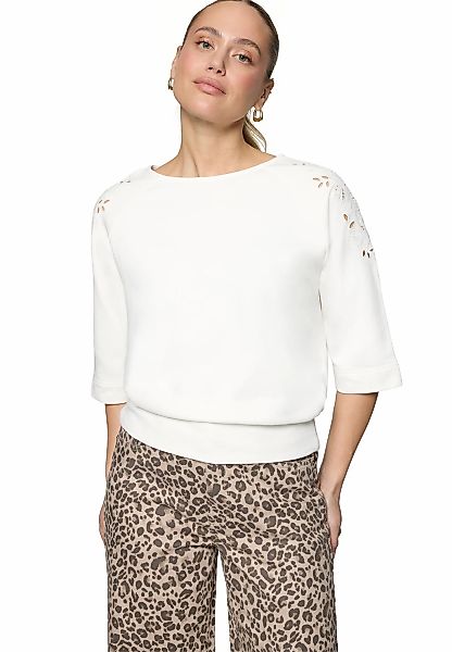 Zero Sweatshirt "Damen mit Lochmuster", Lochstickerei günstig online kaufen