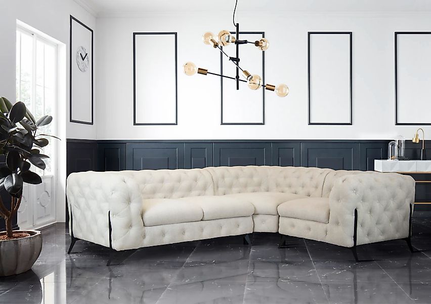 Leonique Chesterfield-Sofa »Amaury L-Form«, moderne Chersterfield-Optik, Br günstig online kaufen