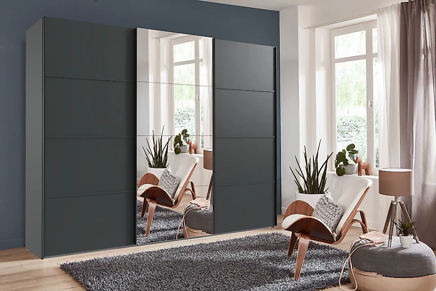 Wimex Schwebetürenschrank »Jork Kleiderschrank mit Spiegel, schwarze Metall günstig online kaufen