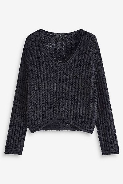 Next V-Ausschnitt-Pullover Strickoberteil mit offener Maschenstruktur (1-tl günstig online kaufen