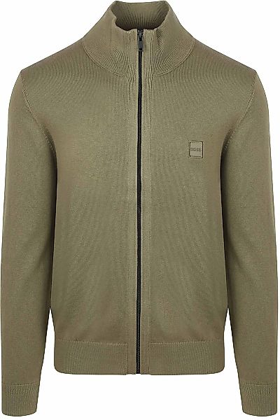 BOSS Kanozip Strickjacke Olivgrün - Größe XL günstig online kaufen