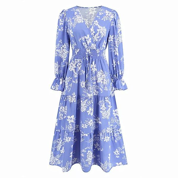 ZWY Abendkleid blaues Blumenkleid, Frühlingskleid, Partyoutfit, Partykleid günstig online kaufen