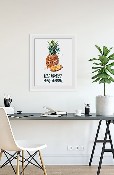 queence Bild »Montag«, Ananas-Schriftzug-Humor-Obst-Obst Bilder, HD Premium günstig online kaufen