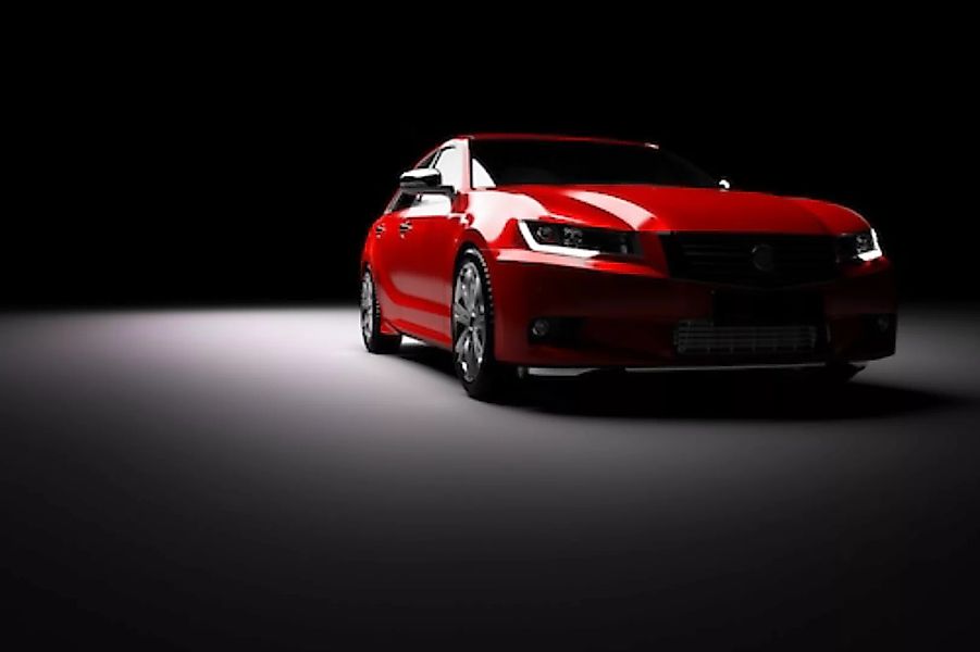 Papermoon Fototapete »Rotes Auto im Rampenlicht« günstig online kaufen