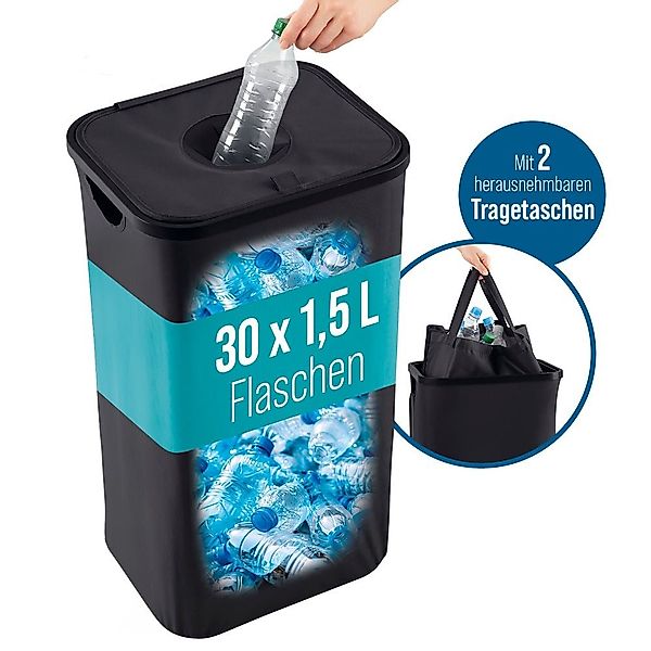 EASYmaxx Flaschenkorb Pfandflaschen-Sammelbehälter 100l schwarz, inkl. günstig online kaufen