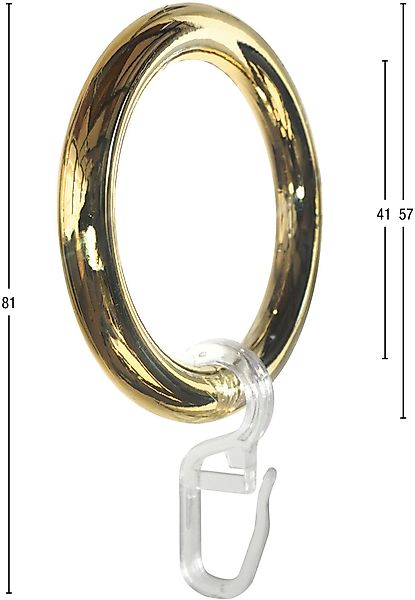 GARESA Gardinenring "Kunststoffring mit Haken" für Durchmesser bis 28mm, ei günstig online kaufen