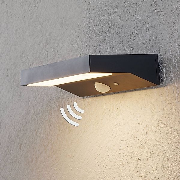 Lindby LED-Solar-Außenwandleuchte Maresia, Sensor, anthrazit günstig online kaufen