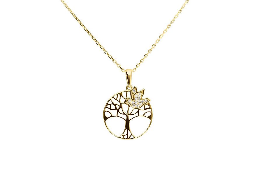 Suzan Gold Kette mit Anhänger 375er Gold Lebensbaum Halskette Damen – spiri günstig online kaufen