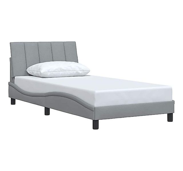 vidaXL Bett Bettgestell ohne Matratze "Hanko" Hellgrau 100x200 cm Stoff günstig online kaufen