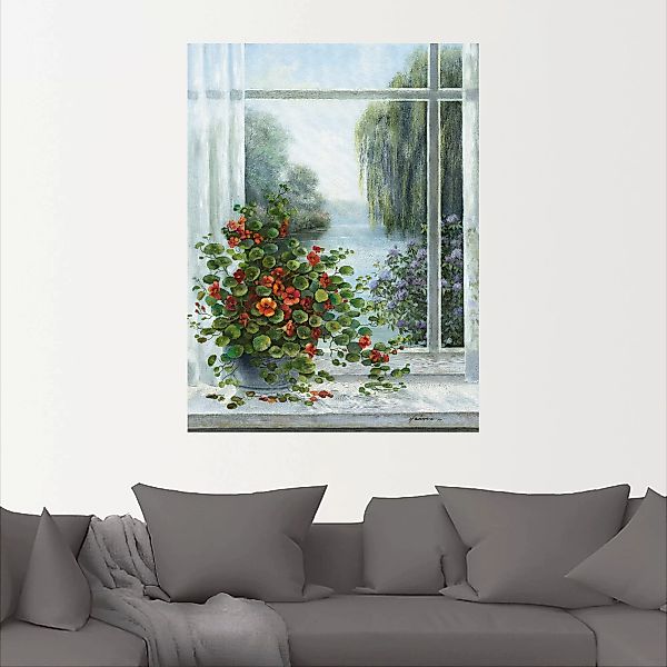 Artland Wandbild »Kapuzinerkresse am Fenster«, Arrangements, (1 St.), als L günstig online kaufen