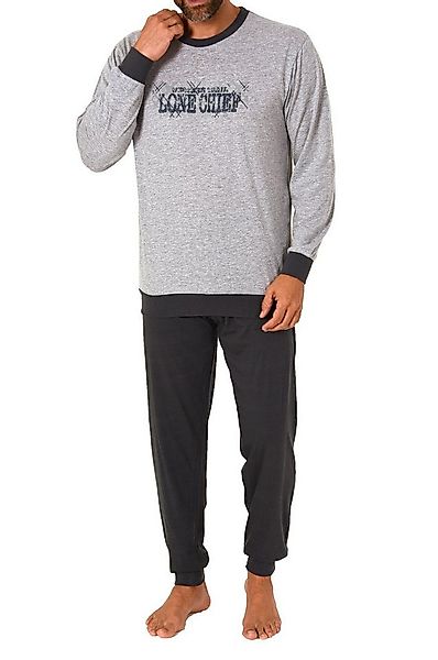 RELAX by Normann Pyjama Herren Pyjama langarm Schlafanzug mit Bündchen und günstig online kaufen