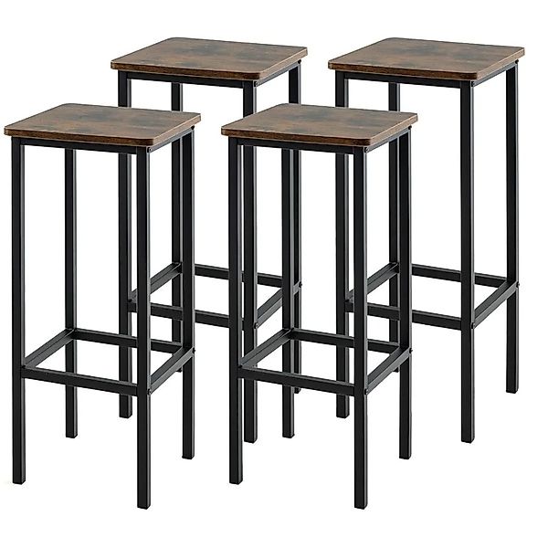 Costway 4er Set Barhocker mit Fußstütze Bis 90 kg Sitzhöhe 72 cm günstig online kaufen