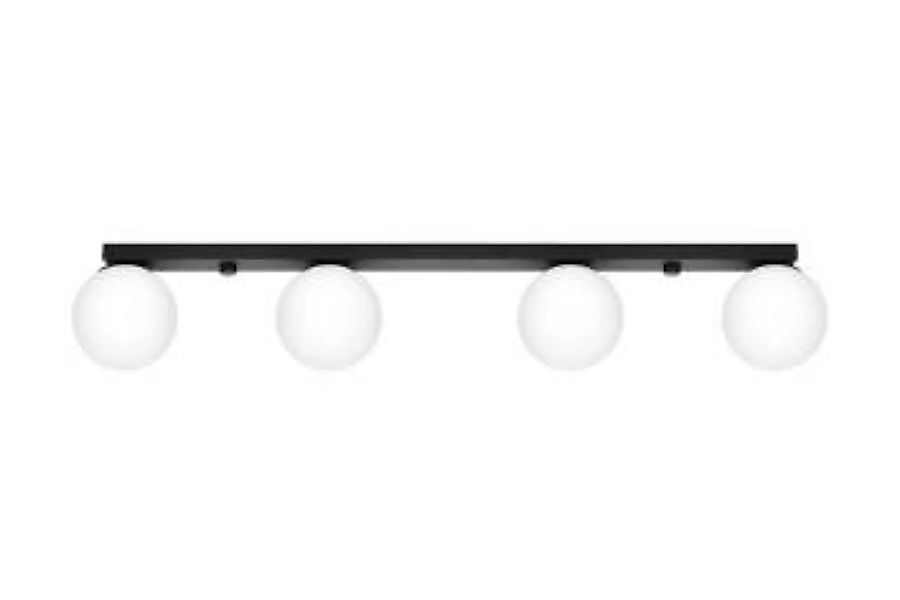 Deckenlampe Glas Metall 88 cm lang Weiß Schwarz 4x G9 günstig online kaufen