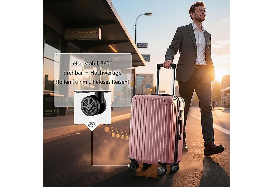 Abistab Koffer Hartschalen Reisekoffer mit Zahlenschloss, Hartgepäck, 4 Rol günstig online kaufen