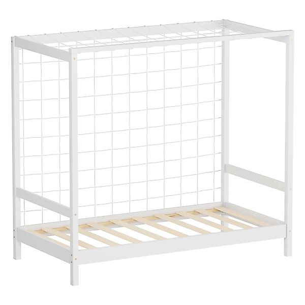 Ml-Design Kinderbett Fußballtor 80x160 cm Weiß Kiefernholz Massiv günstig online kaufen