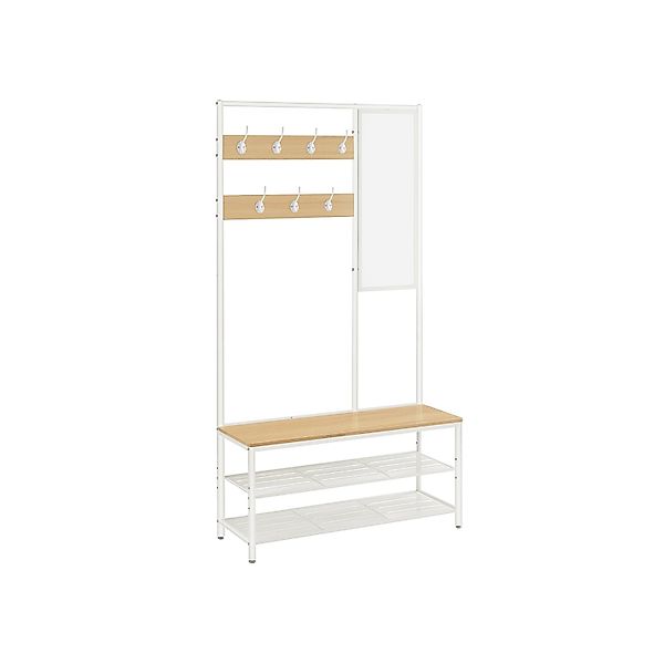 Vasagle Garderobenständer Modern 35 cm x 98 cm x 180 cm Eiche-Weiß günstig online kaufen