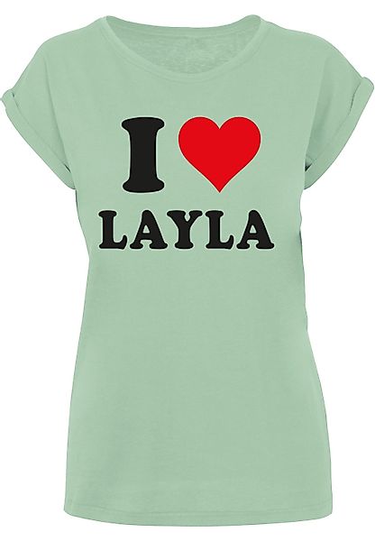 Merchcode T-Shirt "Merchcode Damen Ladies I Love Layla T-Shirt", (1 tlg.) günstig online kaufen