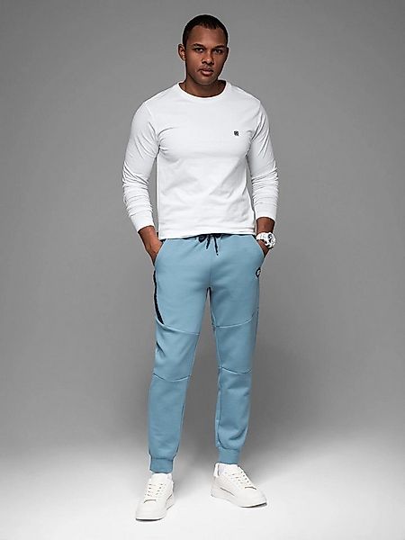 OMBRE Sweathose Sweatpants mit geripptem Bund und dekorativem Reißverschlus günstig online kaufen