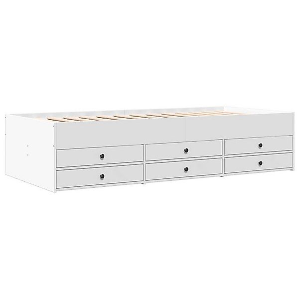 vidaXL Bett Tagesbett mit Schubladen ohne Matratze Weiß 100x200 cm günstig online kaufen