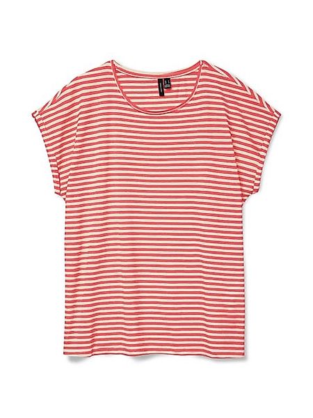 Vero Moda Rundhalsshirt "VMAVA PLAIN SS TOP STRIPE GA JRS NOOS" günstig online kaufen