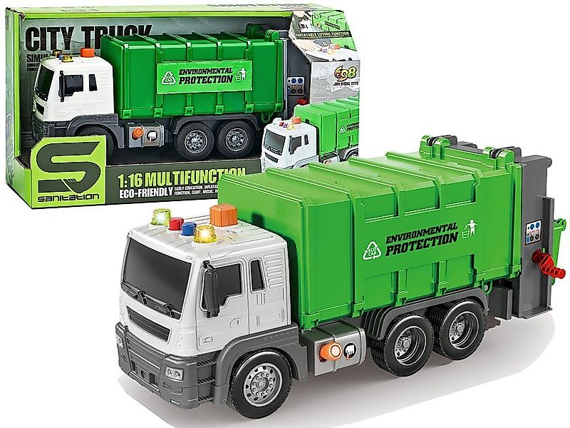 LEAN Toys Spielzeug-Auto Müllwagen Reibungsantrieb Soundeffekte günstig online kaufen