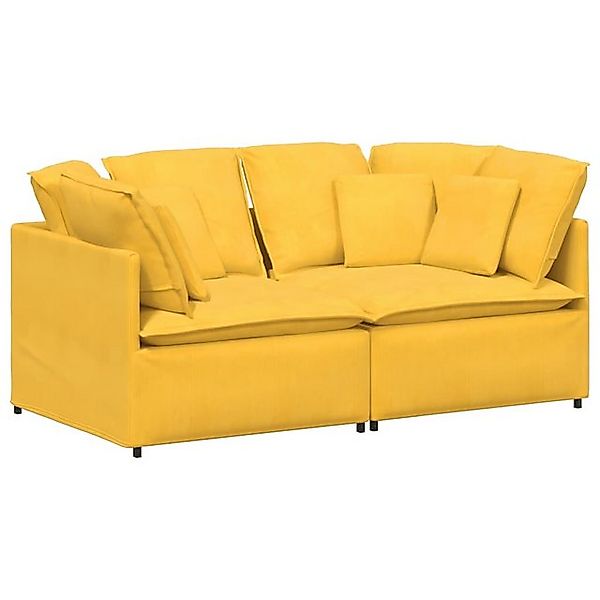 vidaXL Sofa Modulares Sofa mit Kissen Cordstoff Hellgelb günstig online kaufen