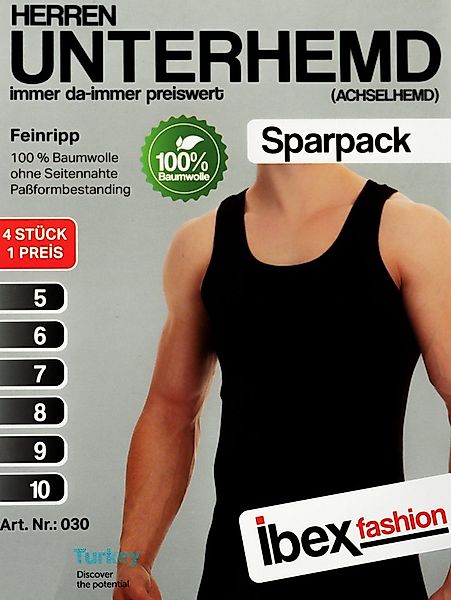 TEXEMP Unterhemd 4er Pack Herren Unterhemd Tank-Top Achselhemd Feinripp Bau günstig online kaufen