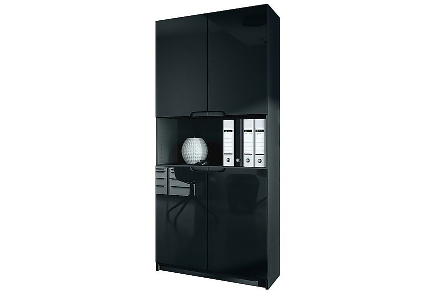 Vladon Aktenschrank Logan V2 (Aktenschrank, mit Soft-Close Funktion) Schwar günstig online kaufen