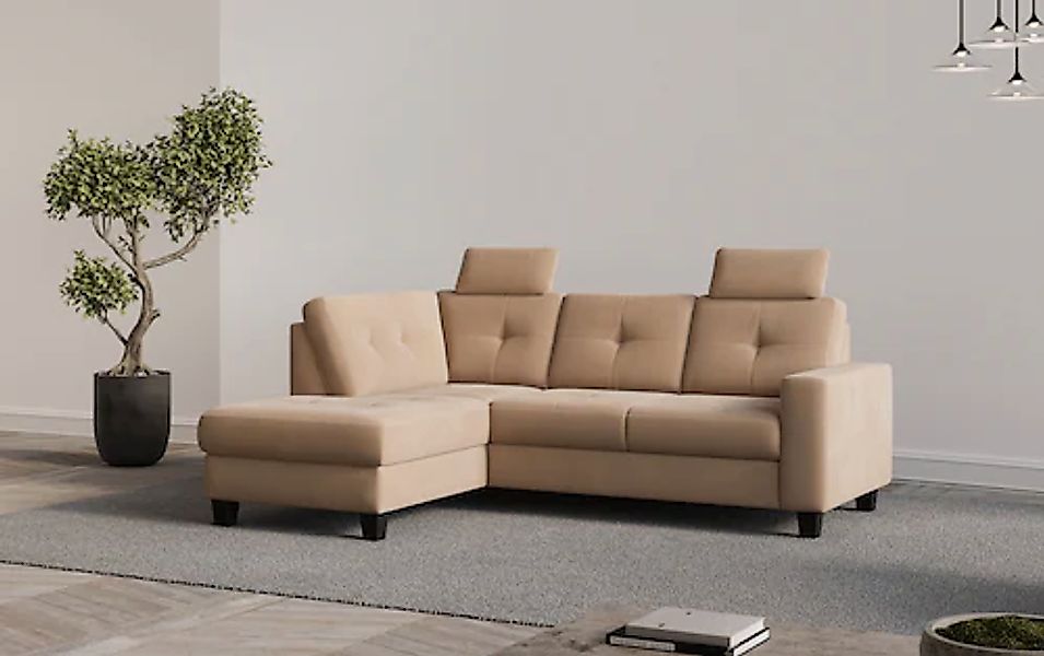 Places of Style Ecksofa »Varese«, Kreuznaht in beige günstig online kaufen