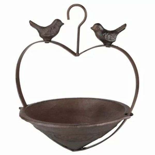 Hi Vogelfutterspender Herzform 22 cm Braun Vogelfutterhaus braun günstig online kaufen