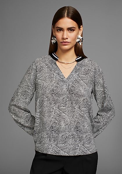 HECHTER PARIS Druckbluse mit Kontrastkragen günstig online kaufen