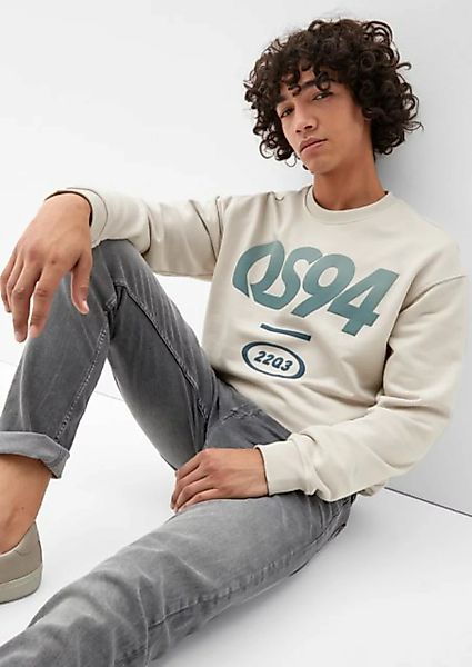 QS Sweatshirt Sweatshirt mit Frontprint Rippblende, Rippbündchen günstig online kaufen