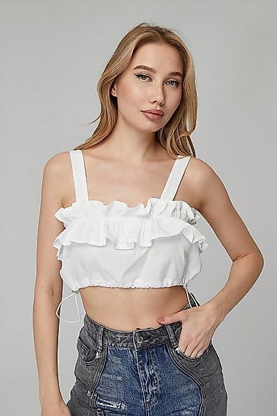 HomeStore Blusentop Elastische Rüschenkante Bustier günstig online kaufen