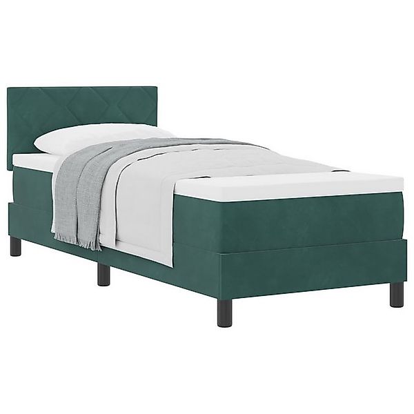 vidaXL Bett Boxspringbett mit Matratze Dunkelgrün 80x200 cm Velvet (1-tlg) günstig online kaufen