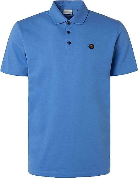 No Excess Poloshirt Slub Blau  - Größe L günstig online kaufen