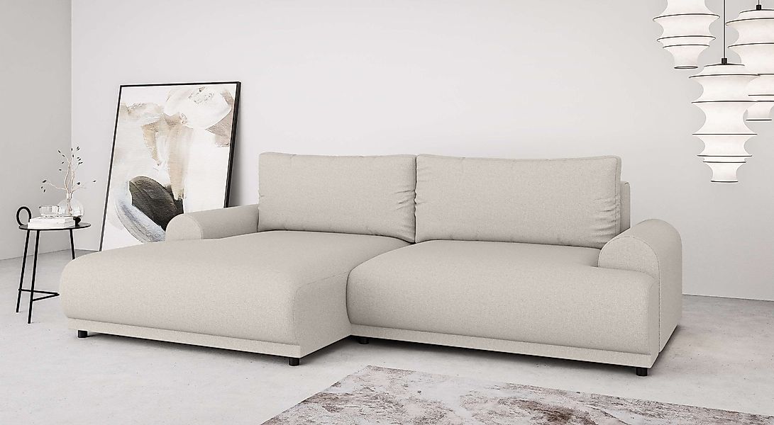 INOSIGN Ecksofa "Marsby, mit Bettfunktion und Bettkasten, Maße: B/H/T 242/6 günstig online kaufen