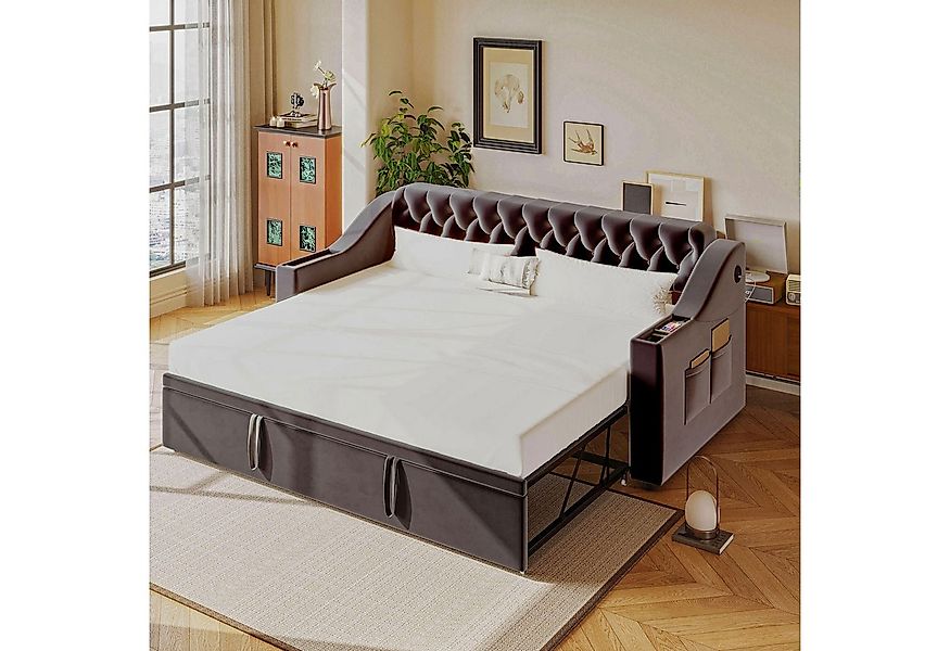 Odikalo Schlafsofa Schlafcouch 90x190 mit Lattenrost & USB, Polsterbett Sch günstig online kaufen