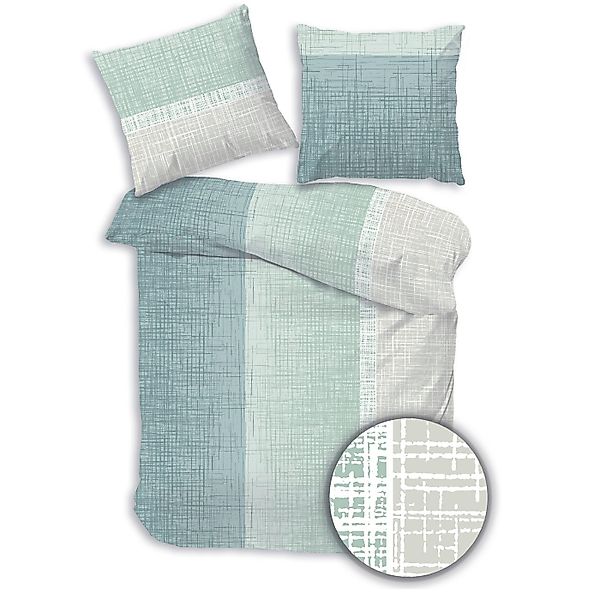 Träumschön Bettwäsche Premium Baumwolle 135x200 oder 155x220 cm, Calm Grün, günstig online kaufen