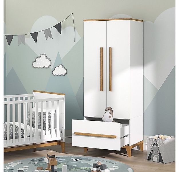 VitaliSpa® Kleiderschrank Malia, Weiß/Eiche, 70 x 187 cm günstig online kaufen