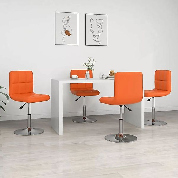 Esszimmerstühle 4 Stk. Orange Kunstleder günstig online kaufen