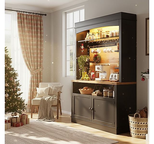 REDOM Hochschrank Küchenschrank,Esszimmerschrank (mit LED-Beleuchtung, Kipp günstig online kaufen