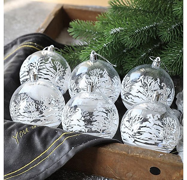 FOUORTUNATE-BEE Weihnachtsbaumkugel 6er Set Weihnachtskugeln – Transparente günstig online kaufen