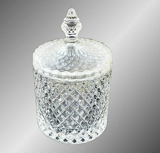 Riyashop Dekoschale Bonboniere ROCKY Kristallschale mit Deckel Bonbonglas günstig online kaufen