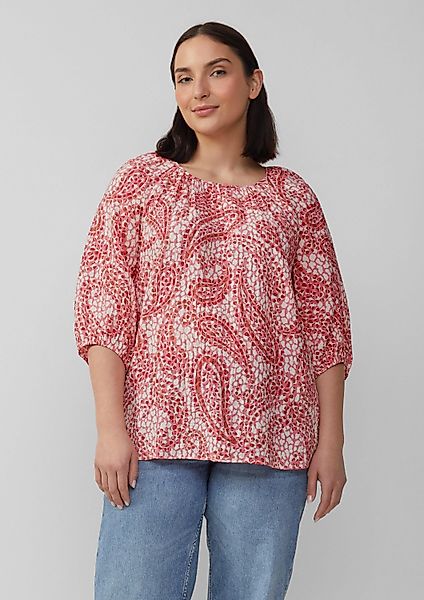 s.Oliver Kurzarmbluse Bluse Strukturierte Relaxed-Fit-Bluse mit günstig online kaufen