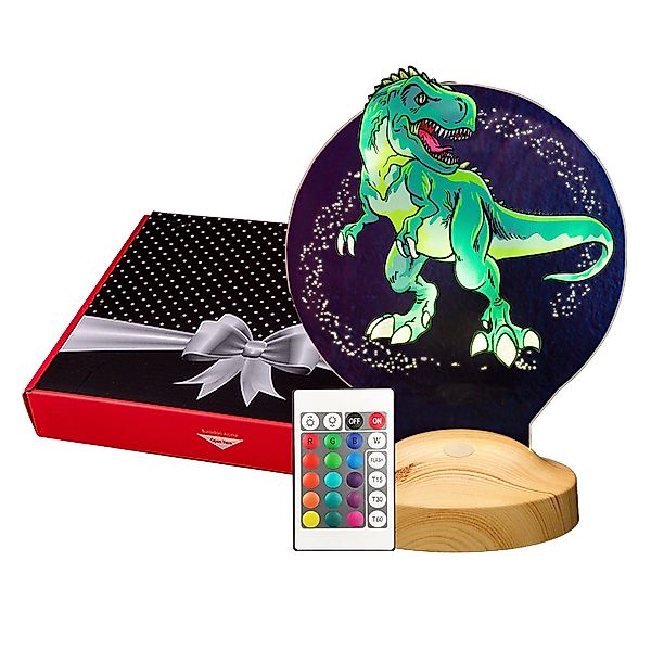 Geschenkelampe LED Nachttischlampe T-REX Dinosaurier Lampe günstig online kaufen