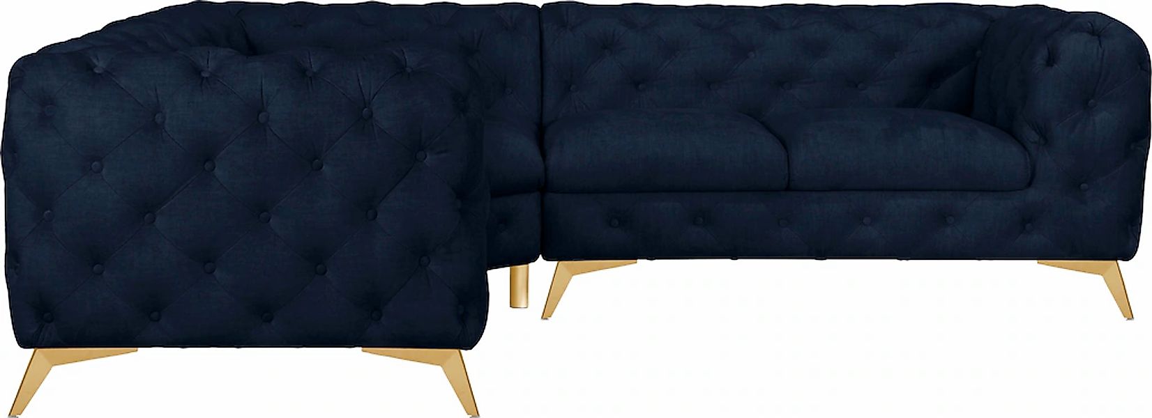 Leonique Chesterfield-Sofa "Ecksofa GLYNIS L-Form mit Wellenunterfederung, günstig online kaufen