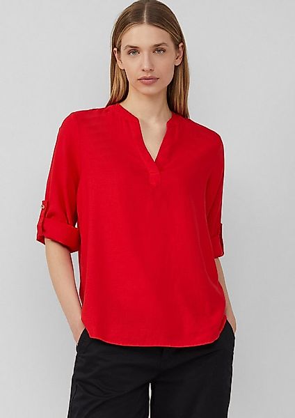 s.Oliver Kurzarmbluse Bluse Leinenmix-Bluse mit Turn-up günstig online kaufen