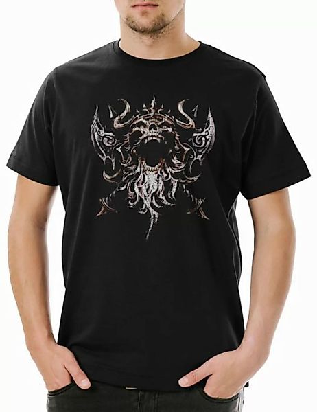 Urban Backwoods Print-Shirt Viking Skull V Herren T-Shirt Runen Walhalla Od günstig online kaufen