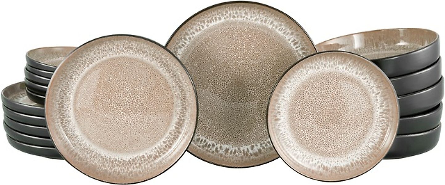 my home Teller-Set »modernes Geschirr-Set, Service Nydala«, (Set, 18 tlg.), günstig online kaufen